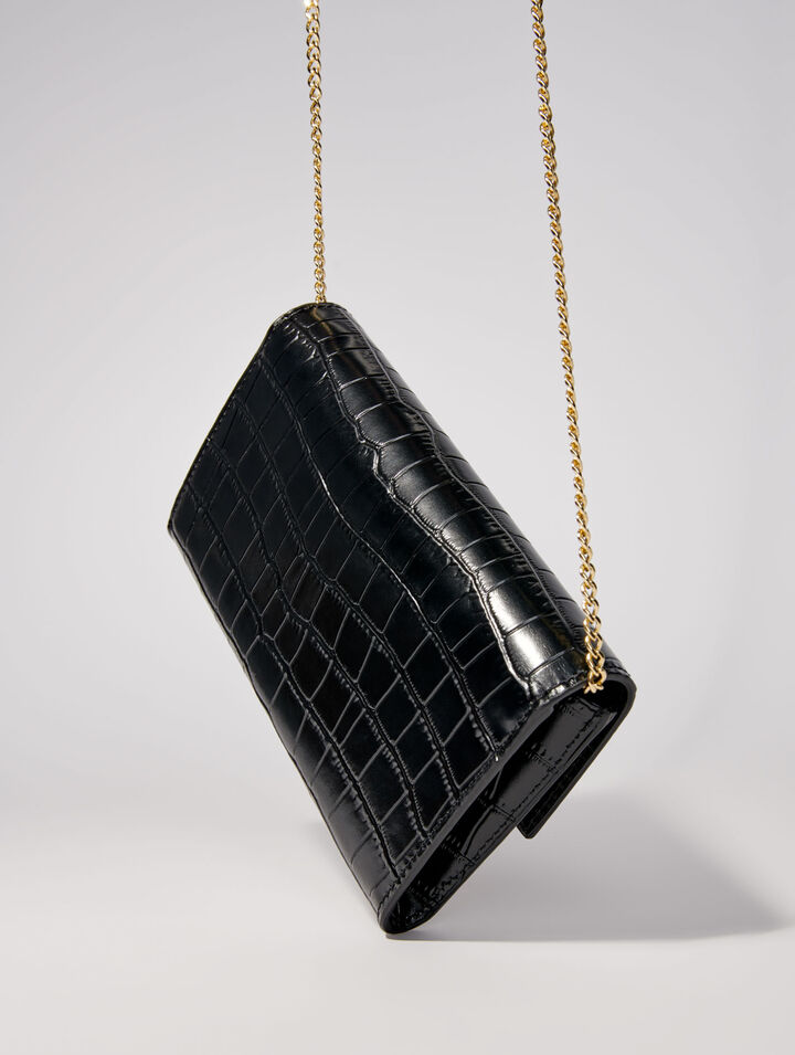 Borsa in pelle goffrata coccodrillo
