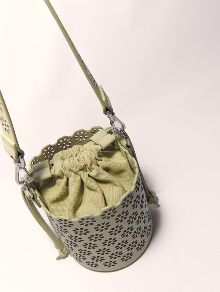 Borsa a secchiello pelle traforata
