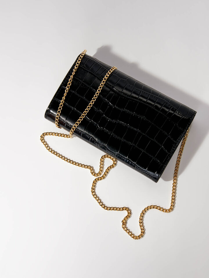 Borsa in pelle goffrata coccodrillo