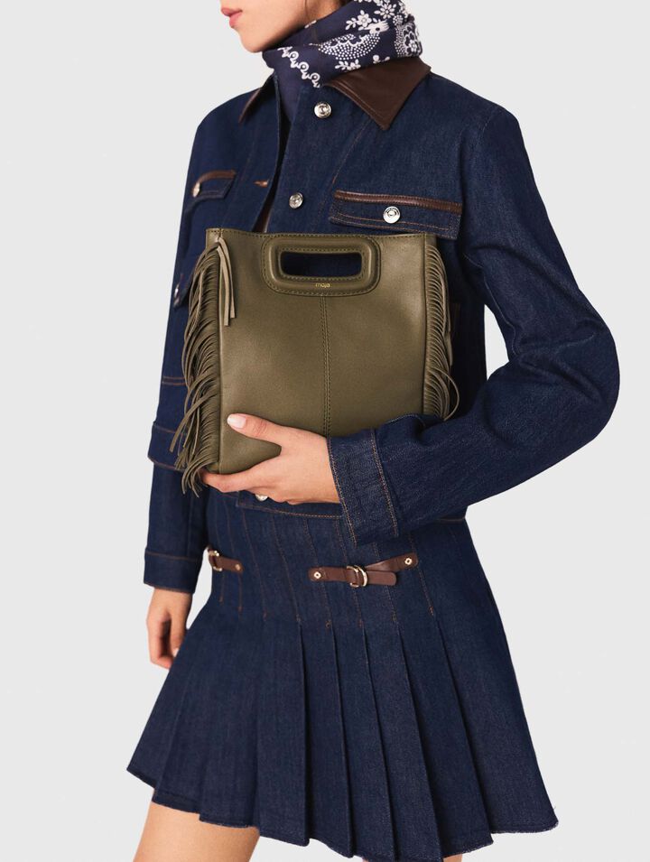 Gonna corta in denim con fodera