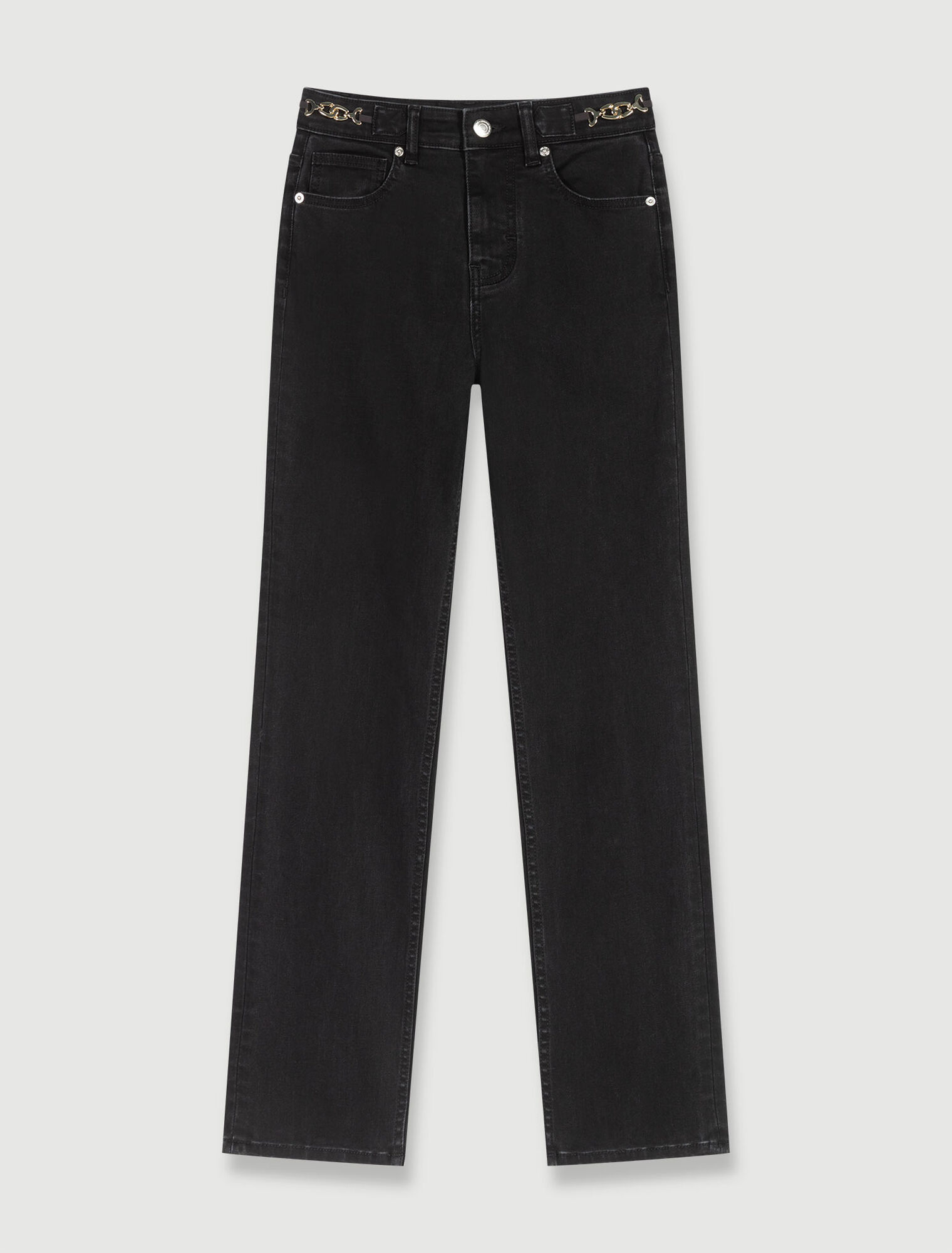 Jeans con catene e frange