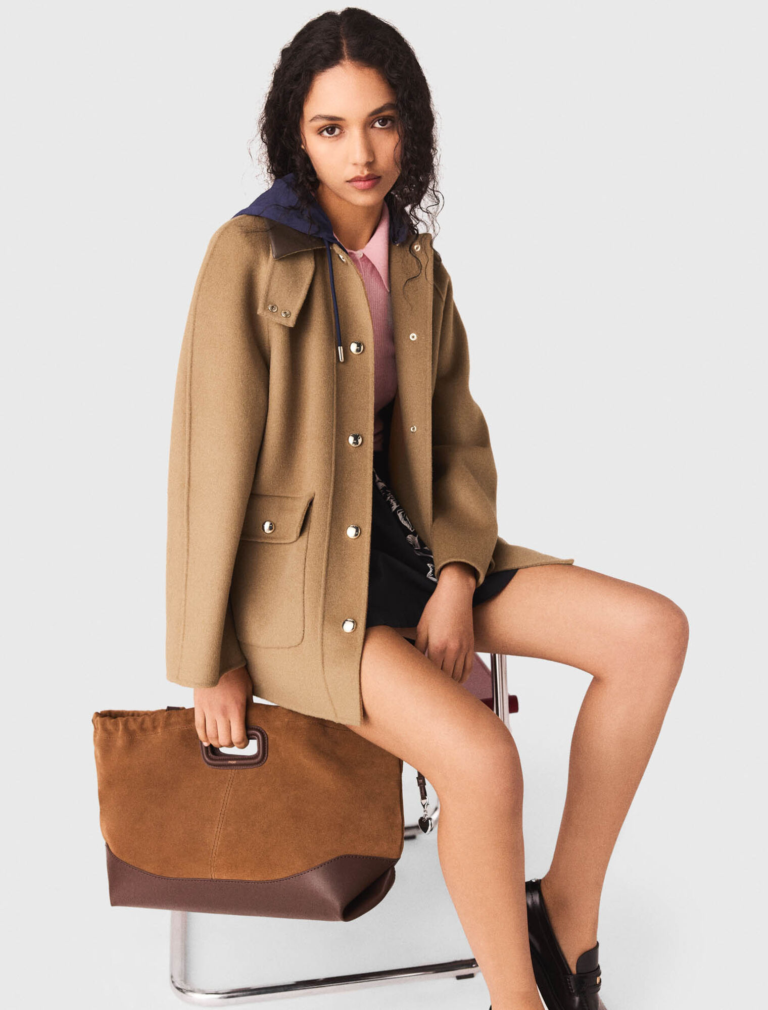 Cappotto lana cappuccio rimovibile