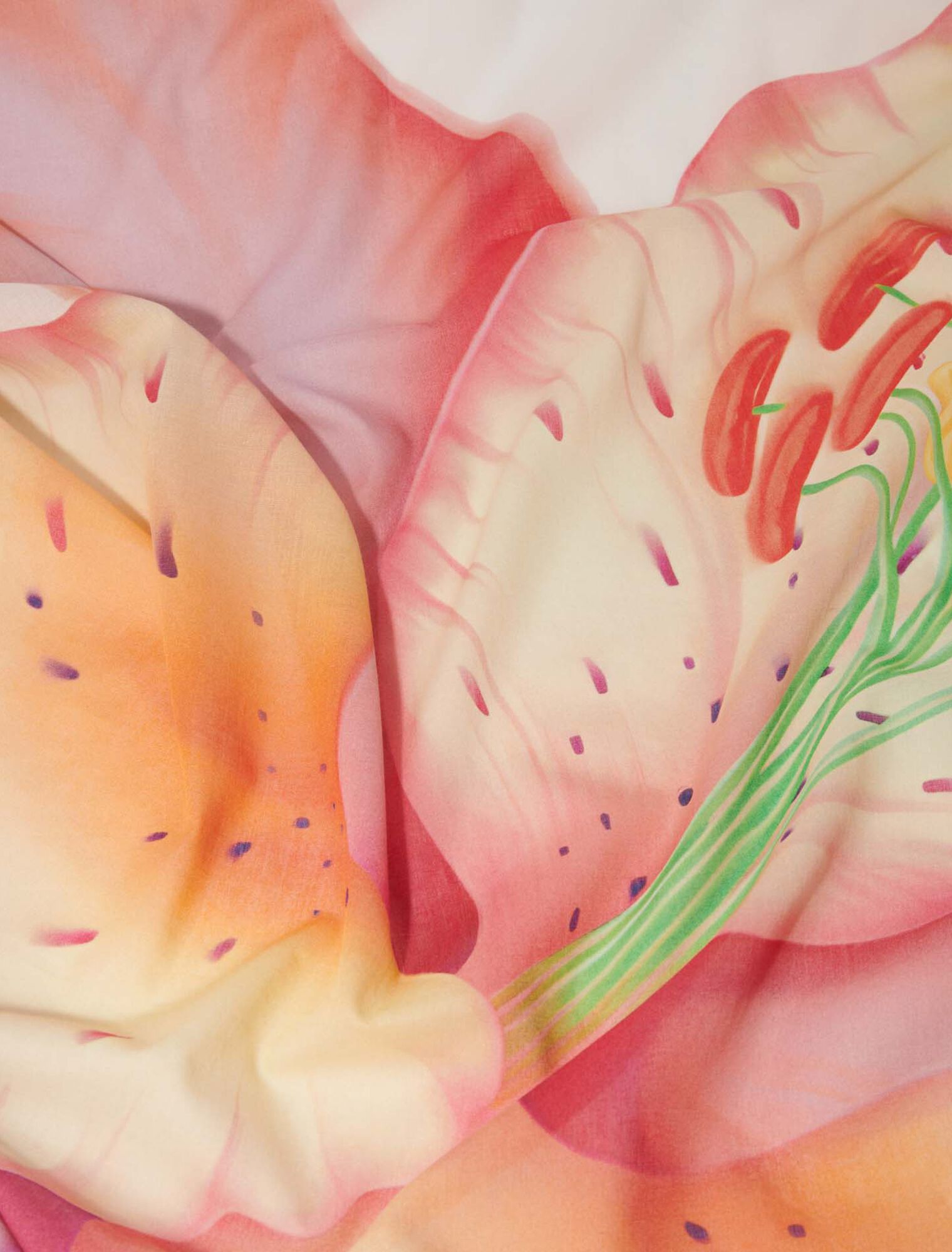 Pareo in cotone con stampa a fiori