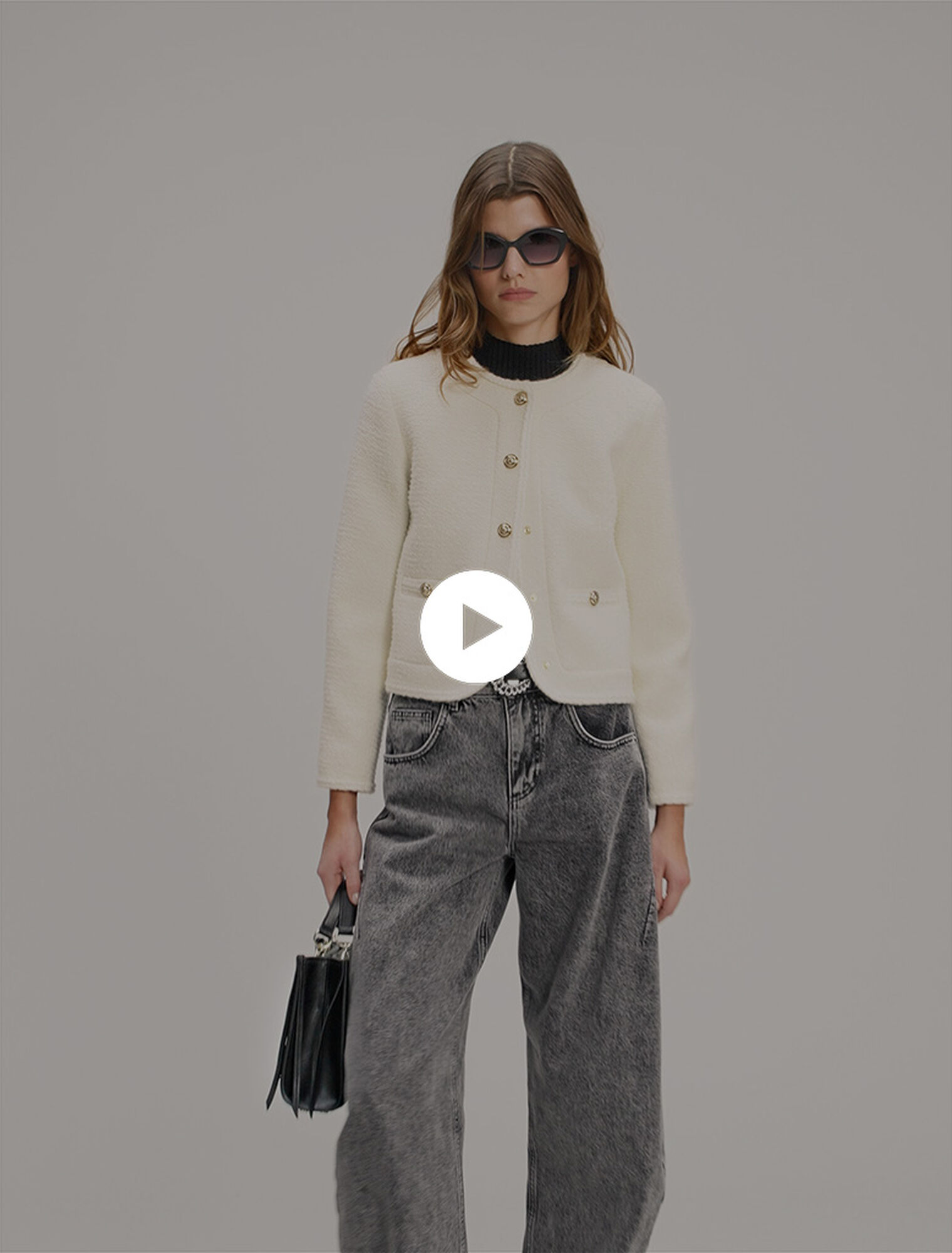 Giacca corta in tweed