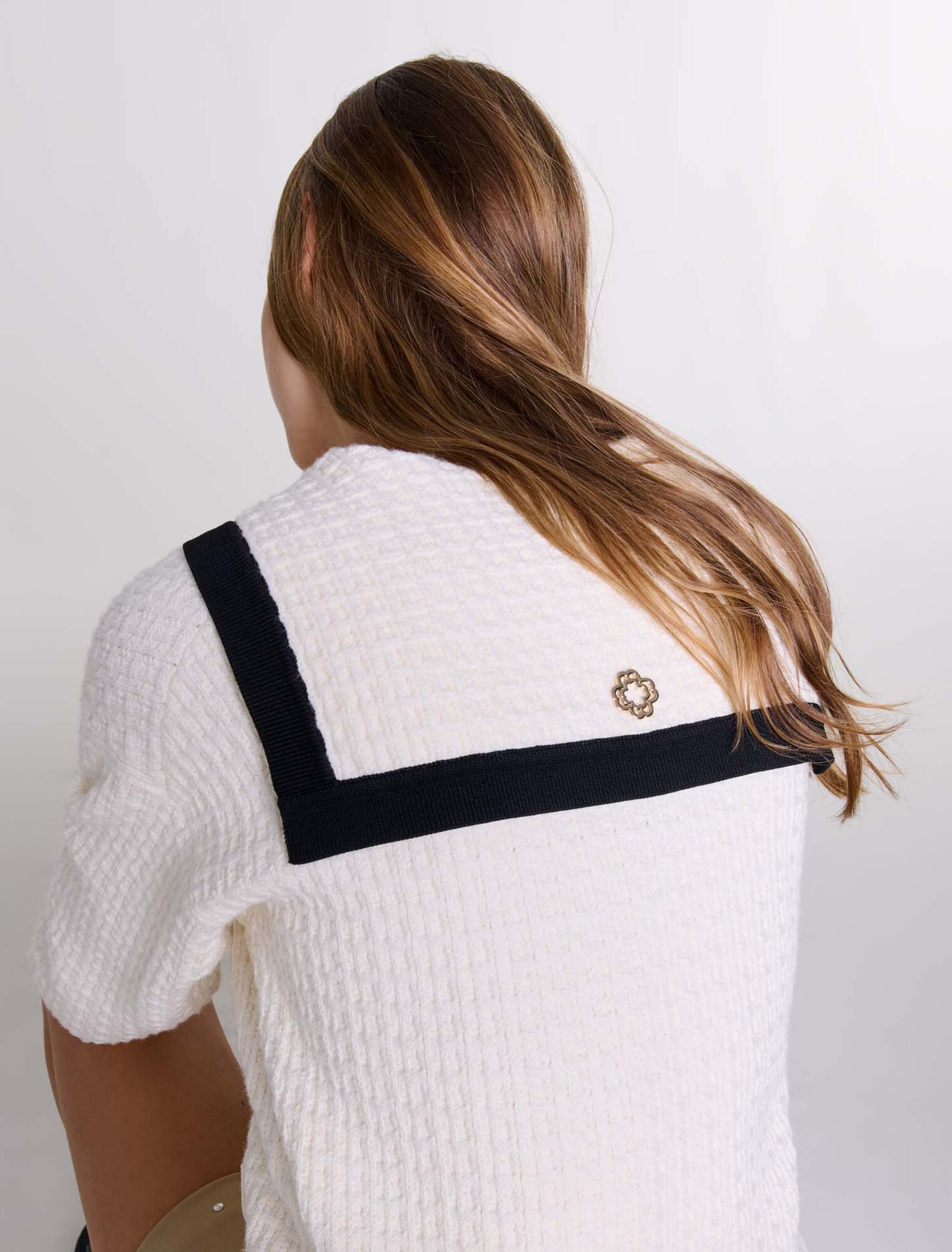 Cardigan con colletto a contrasto