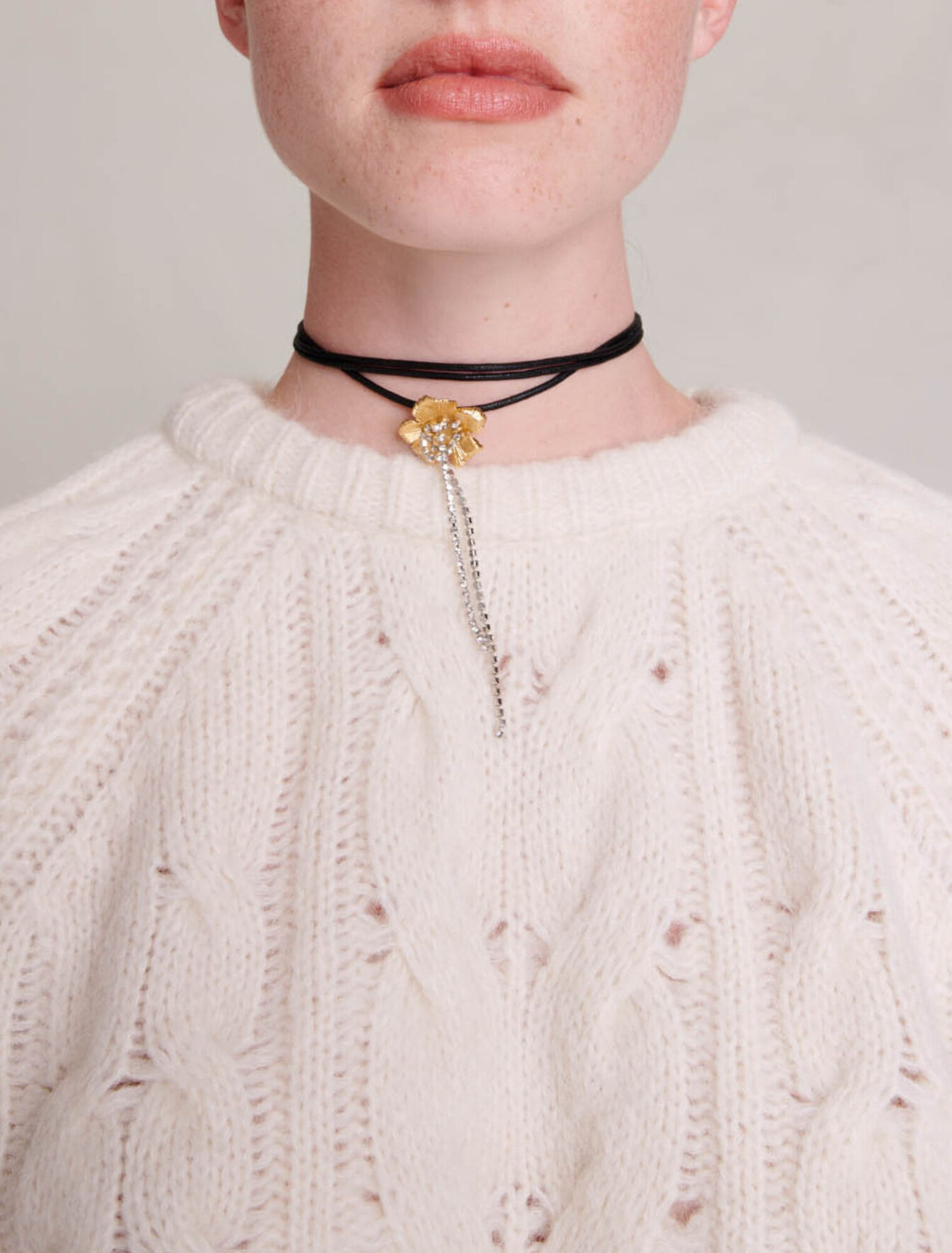 Maglione in maglia intrecciata