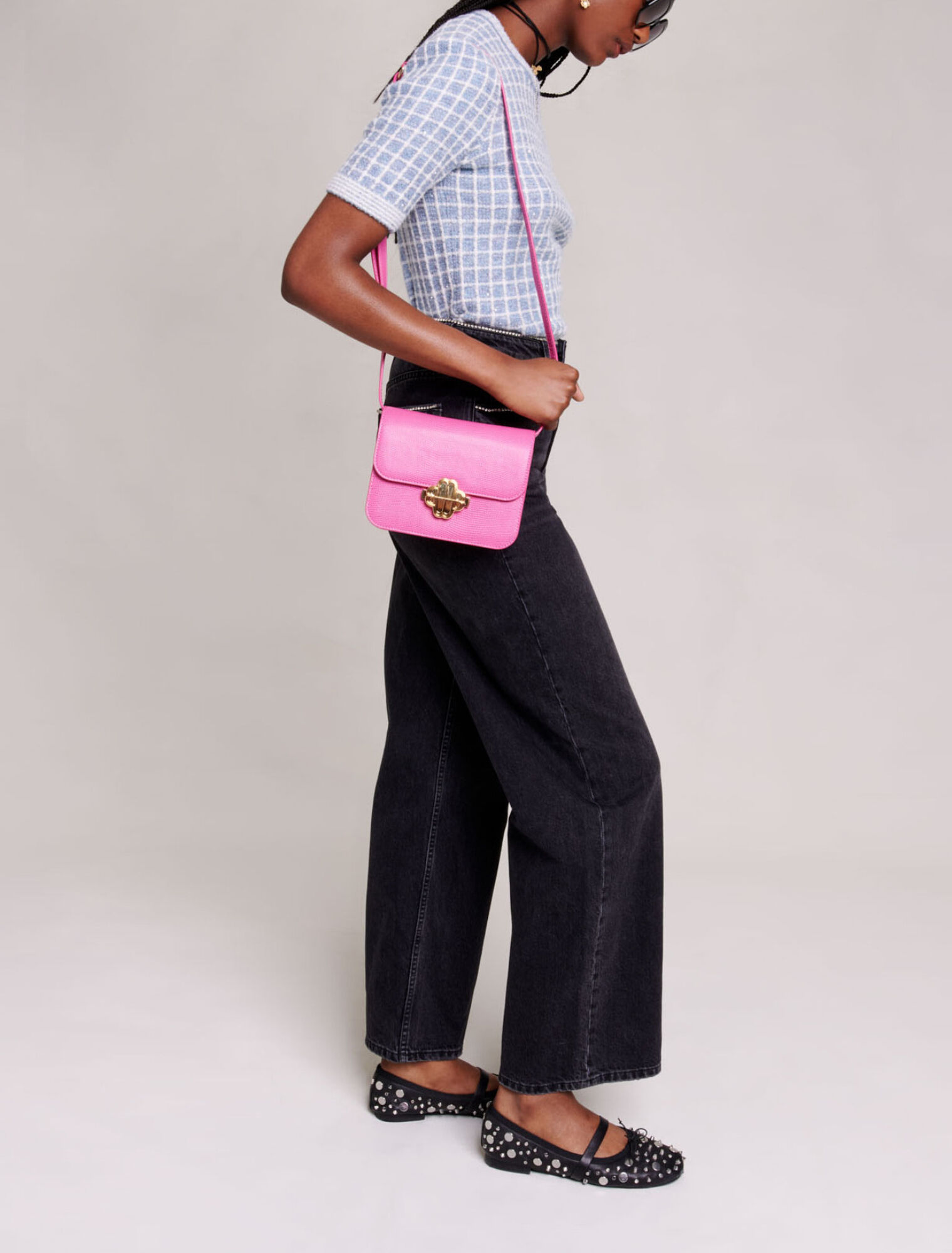 Jeans larghi con strass