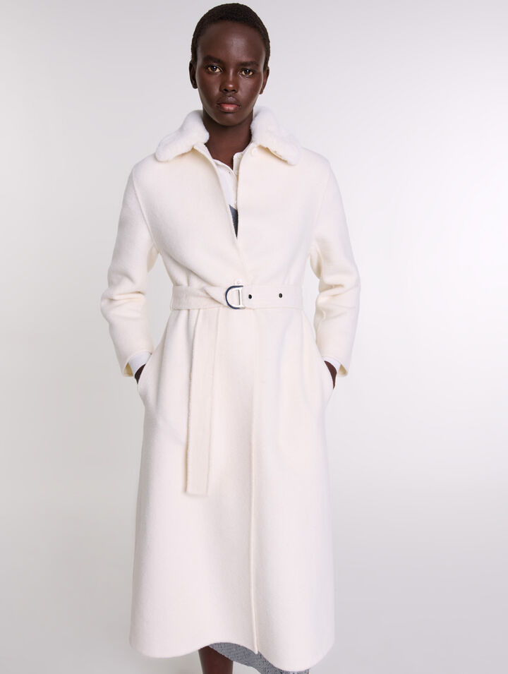 Cappotto in lana collo rimovibile