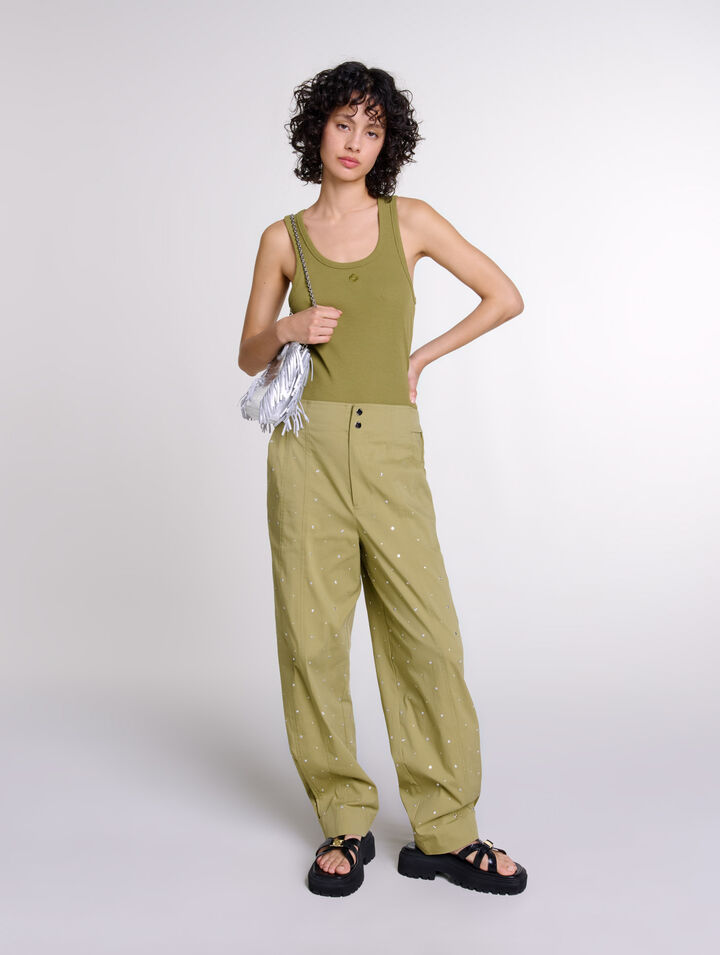 Pantaloni baggy borchiati