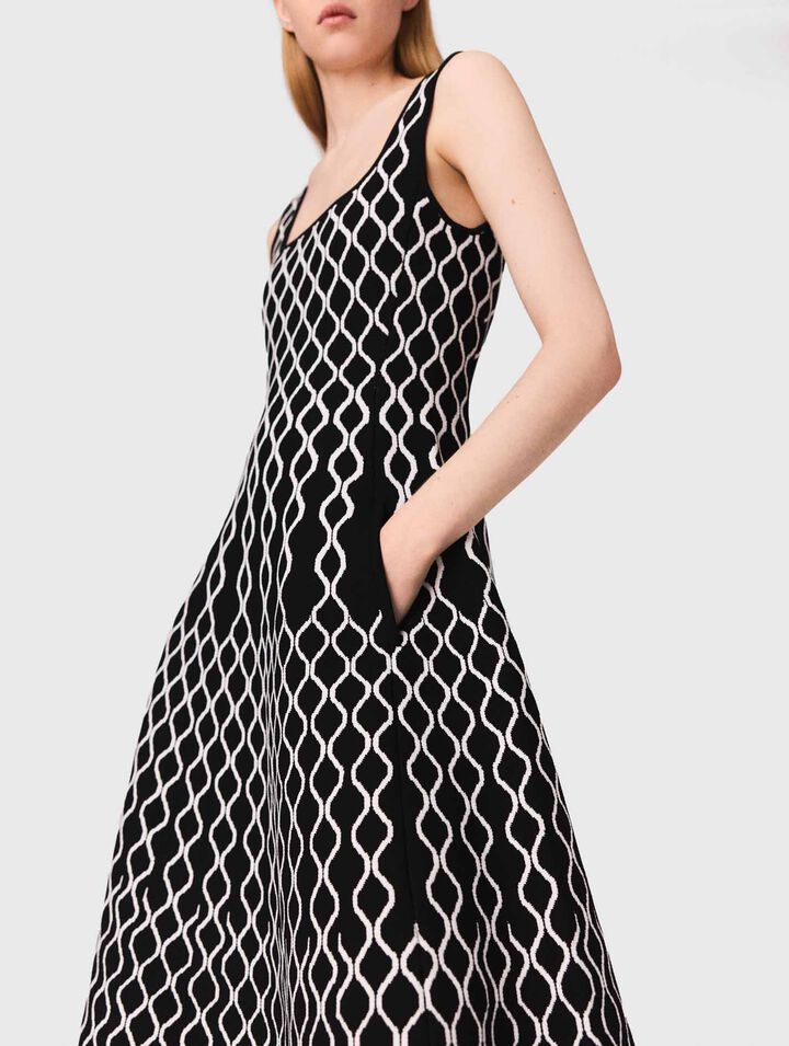 Abito midi in maglia jacquard