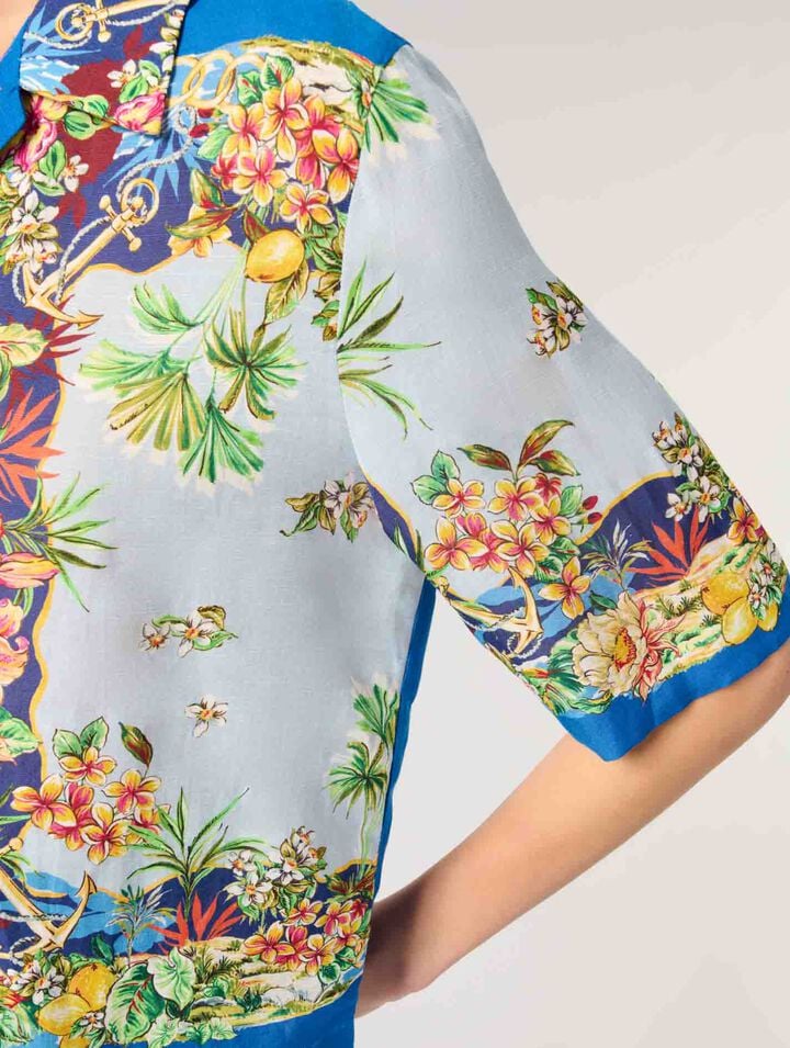 Camicia corta con stampa
