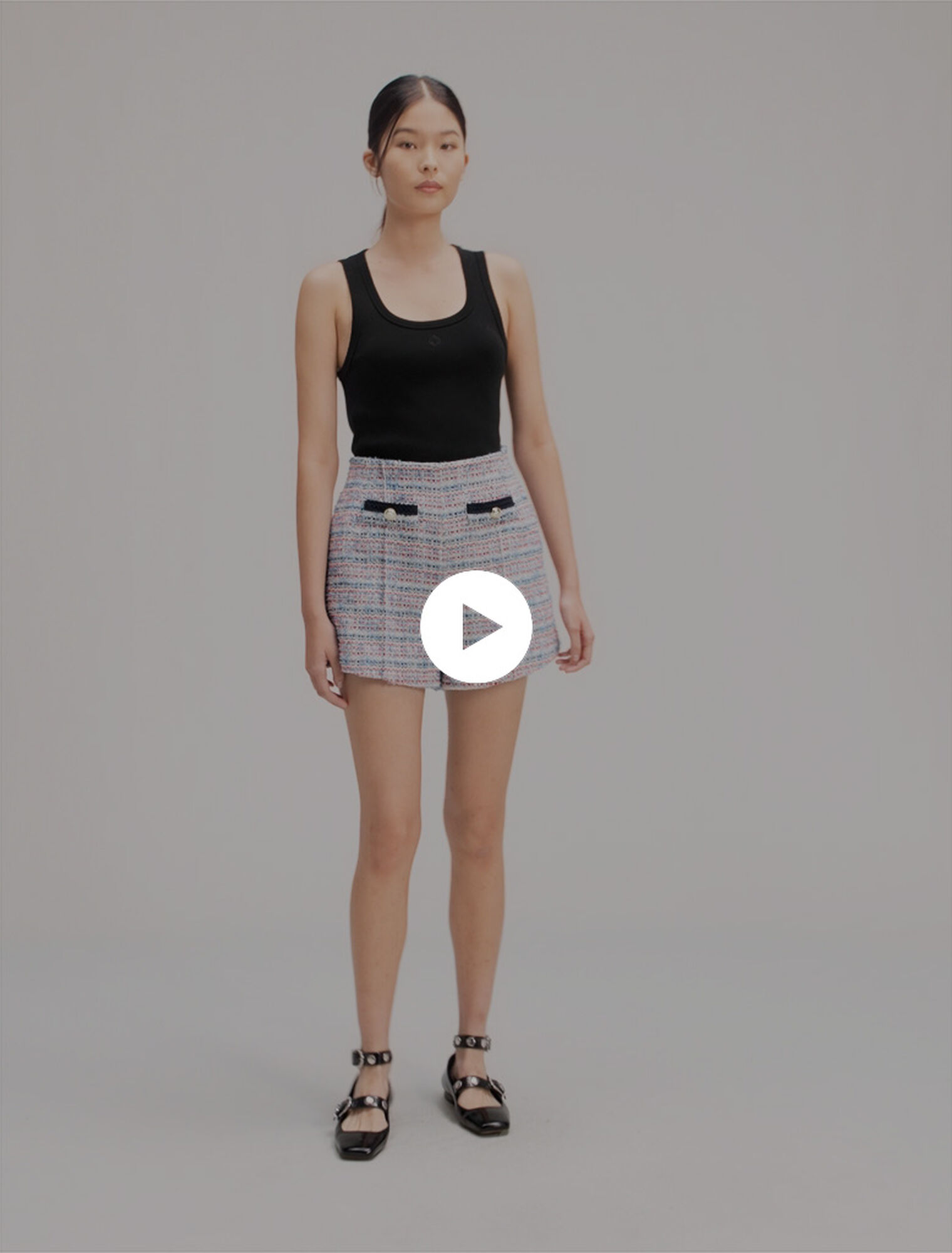 Shorts tweed passamani a contrasto
