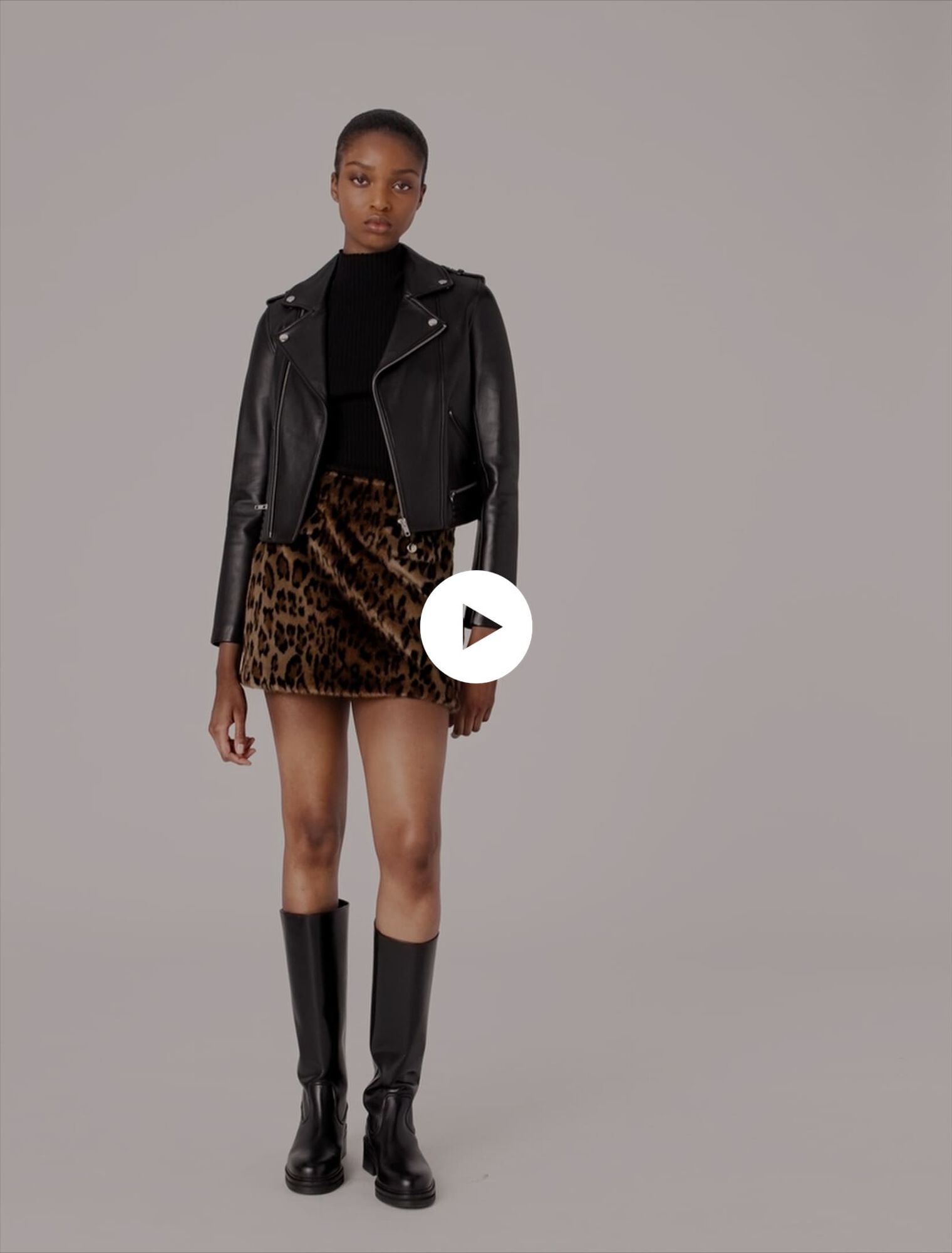 Giubbotto in pelle stile biker