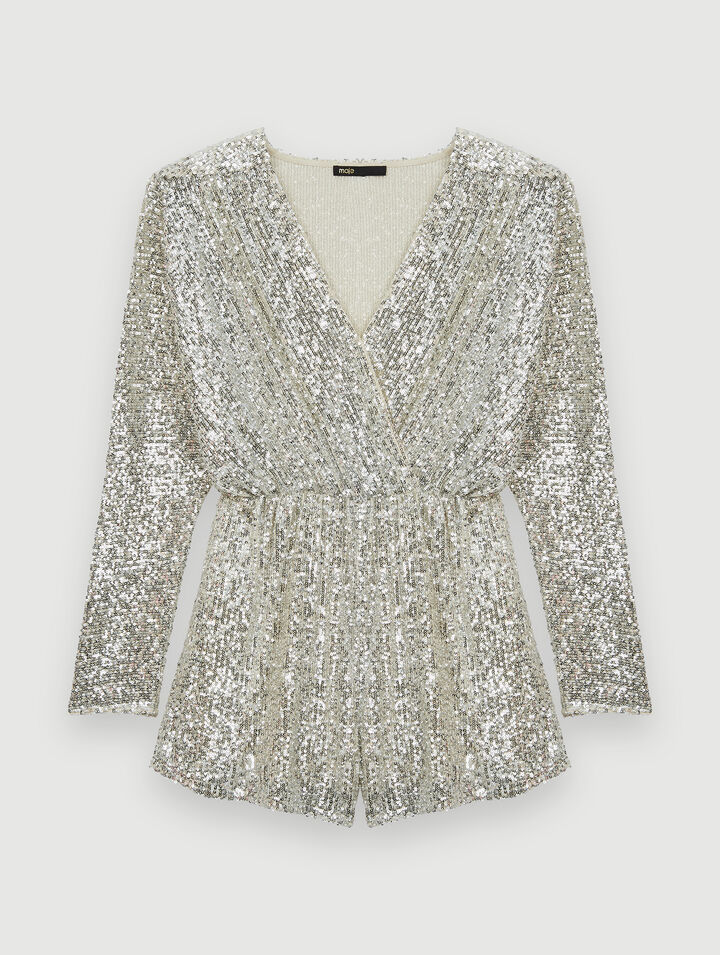 Tuta corta in paillettes