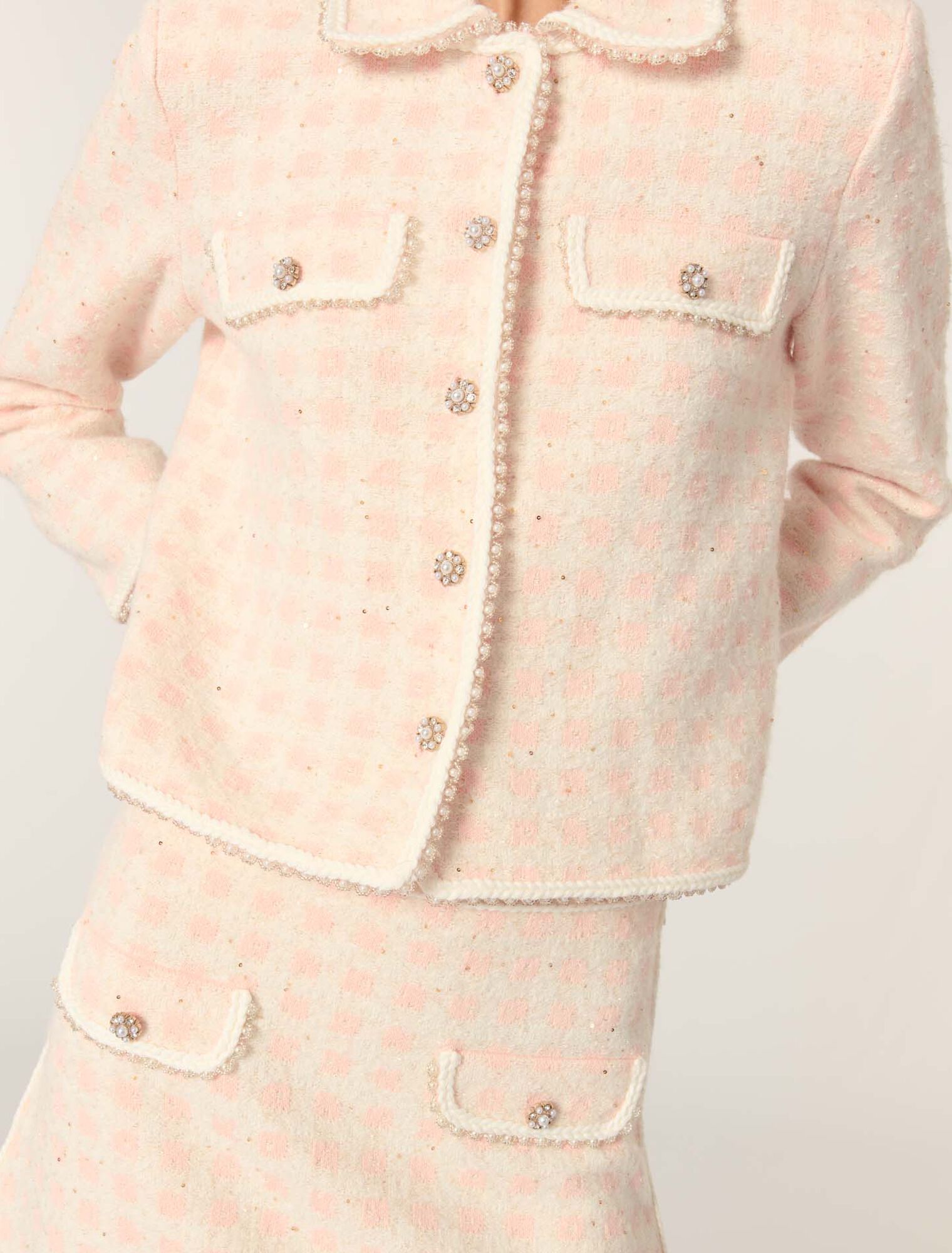 Giacca in maglia effetto tweed