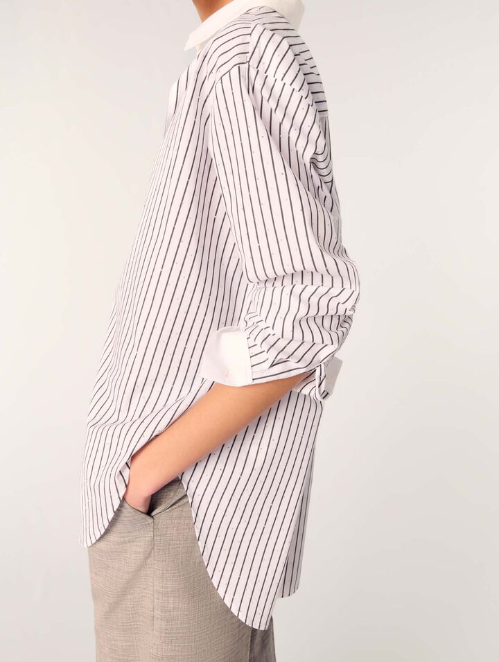 Camicia a righe glitterata