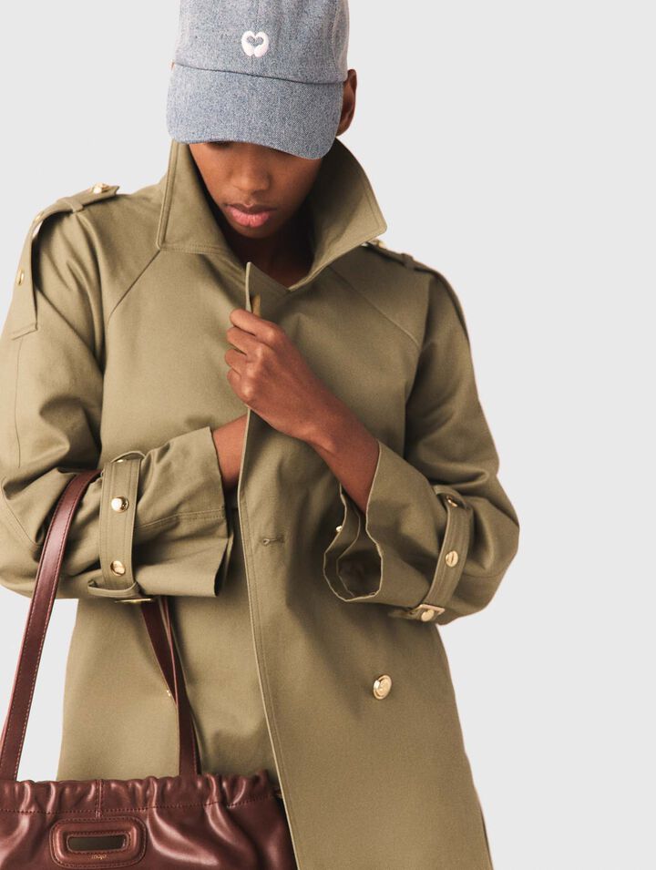 Trench borchie collo rimovibile