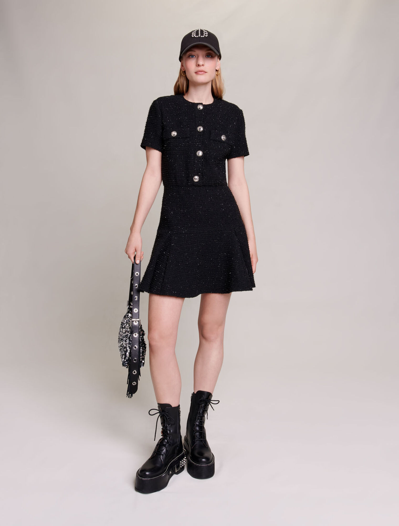 Abito corto in tweed