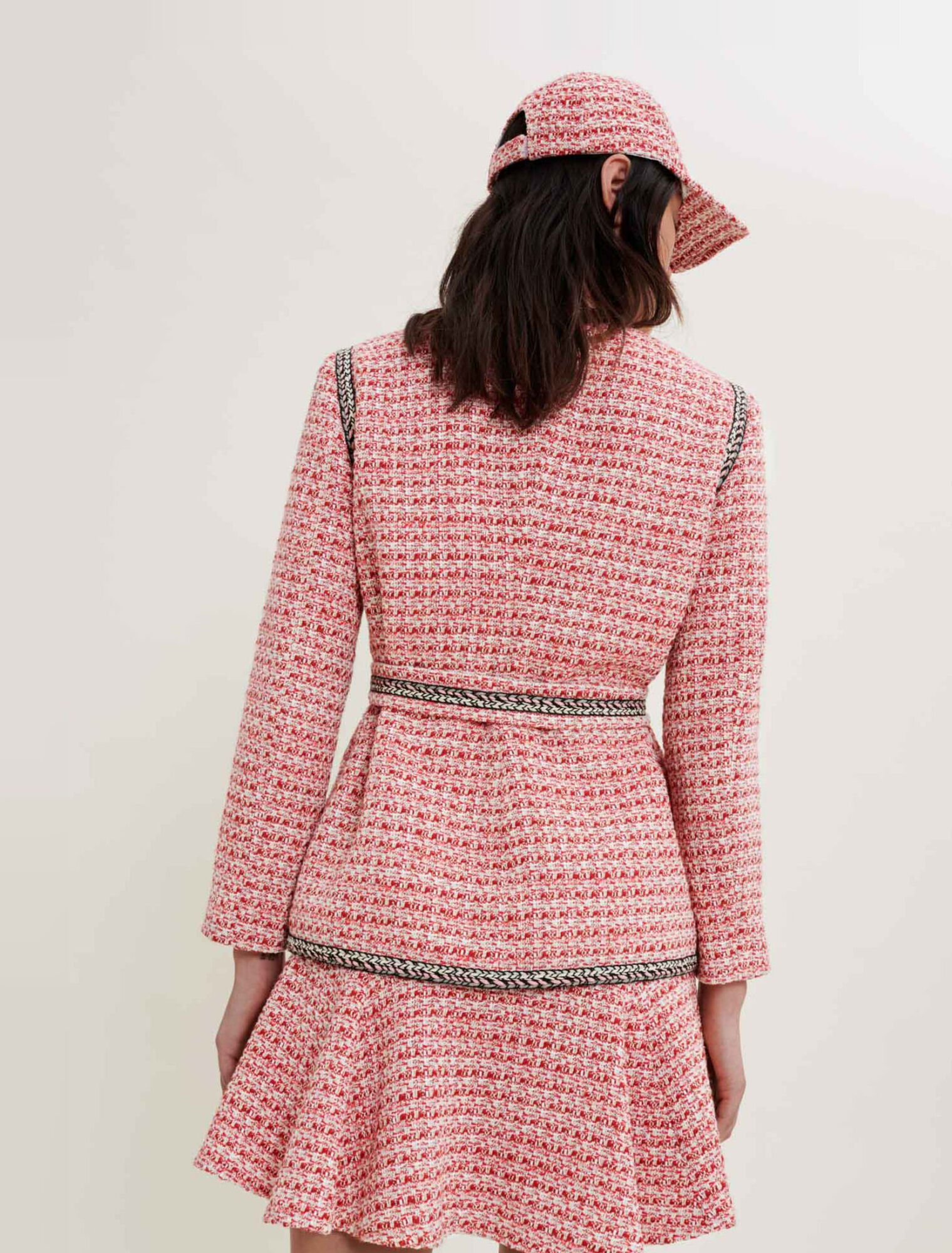 Giacca in tweed con trecce etniche