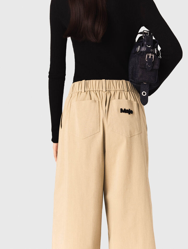 Pantaloni larghi in cotone
