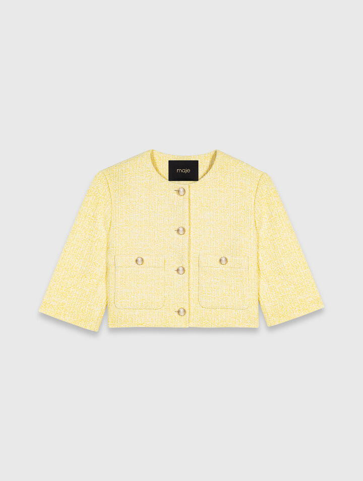 Giacca a maniche corte in tweed