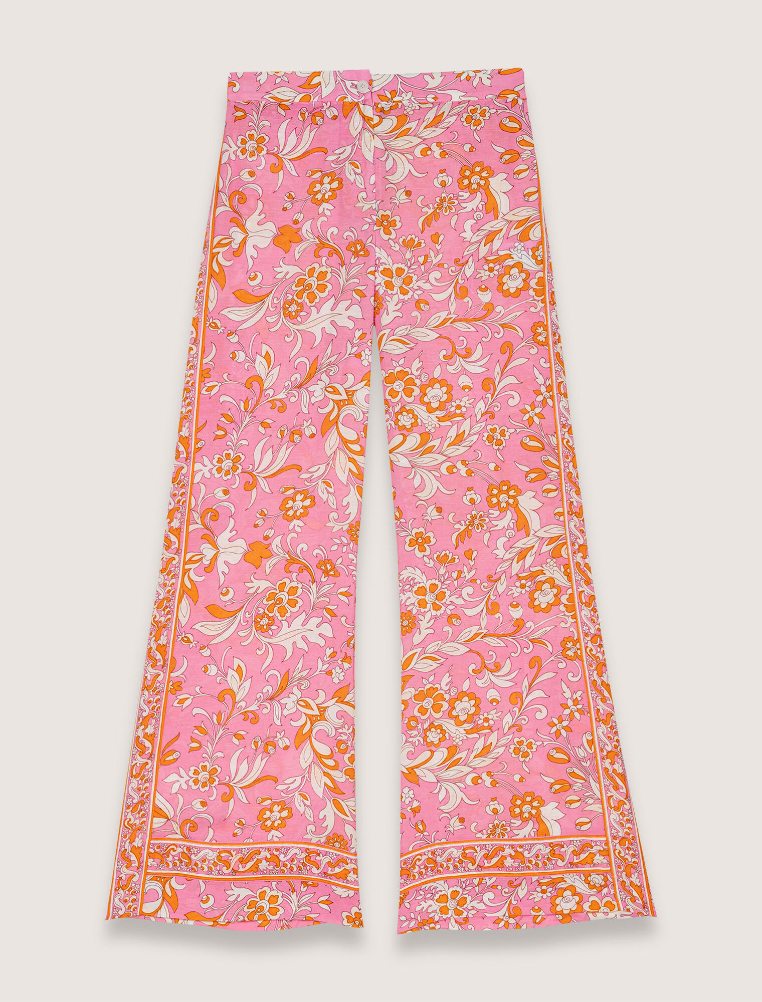 Pantaloni in lino con stampa