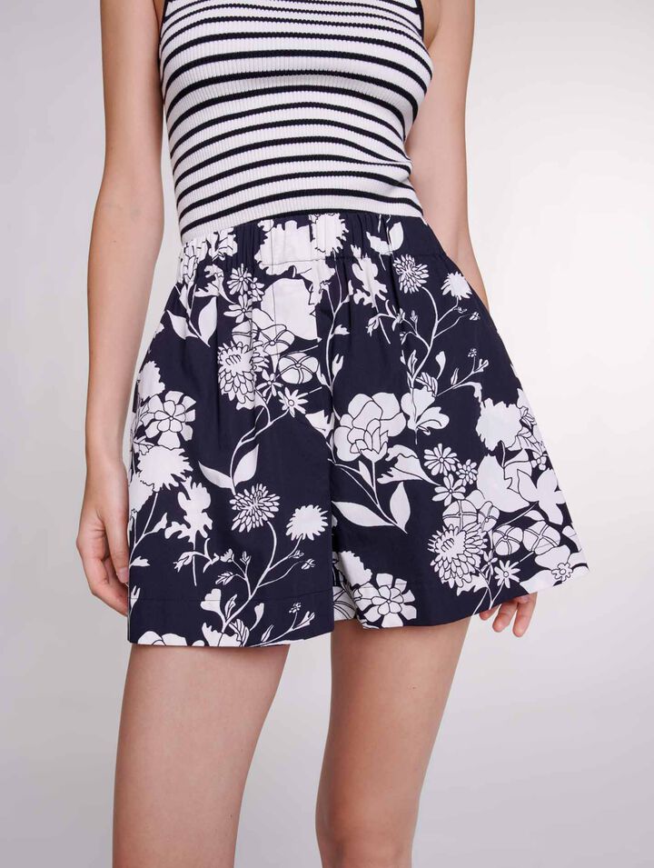 Shorts in cotone con stampa