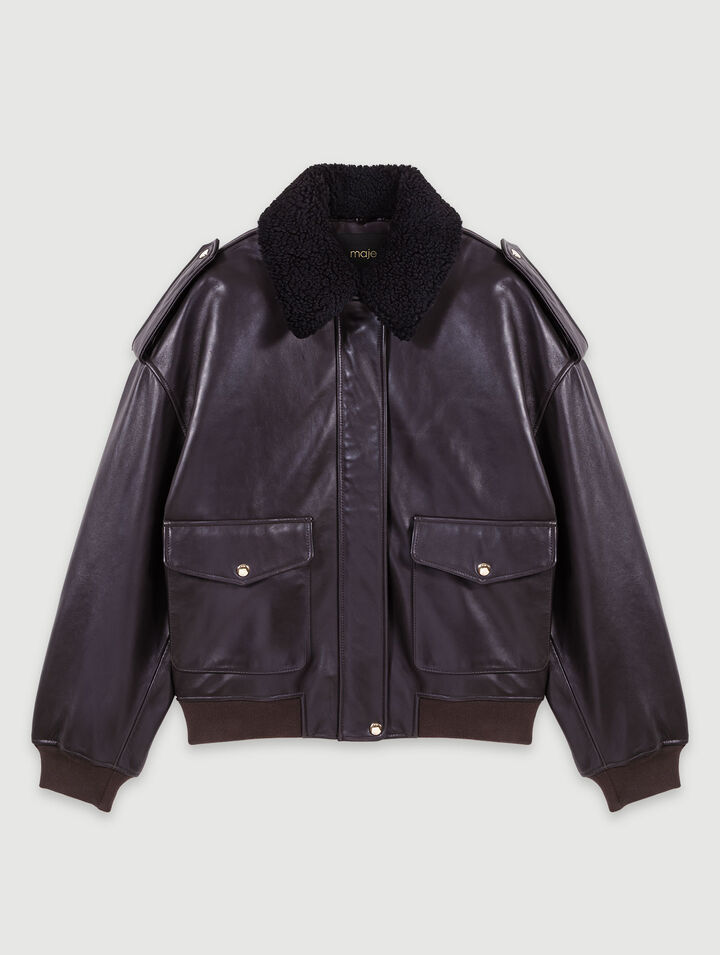 Giacca oversize di pelle