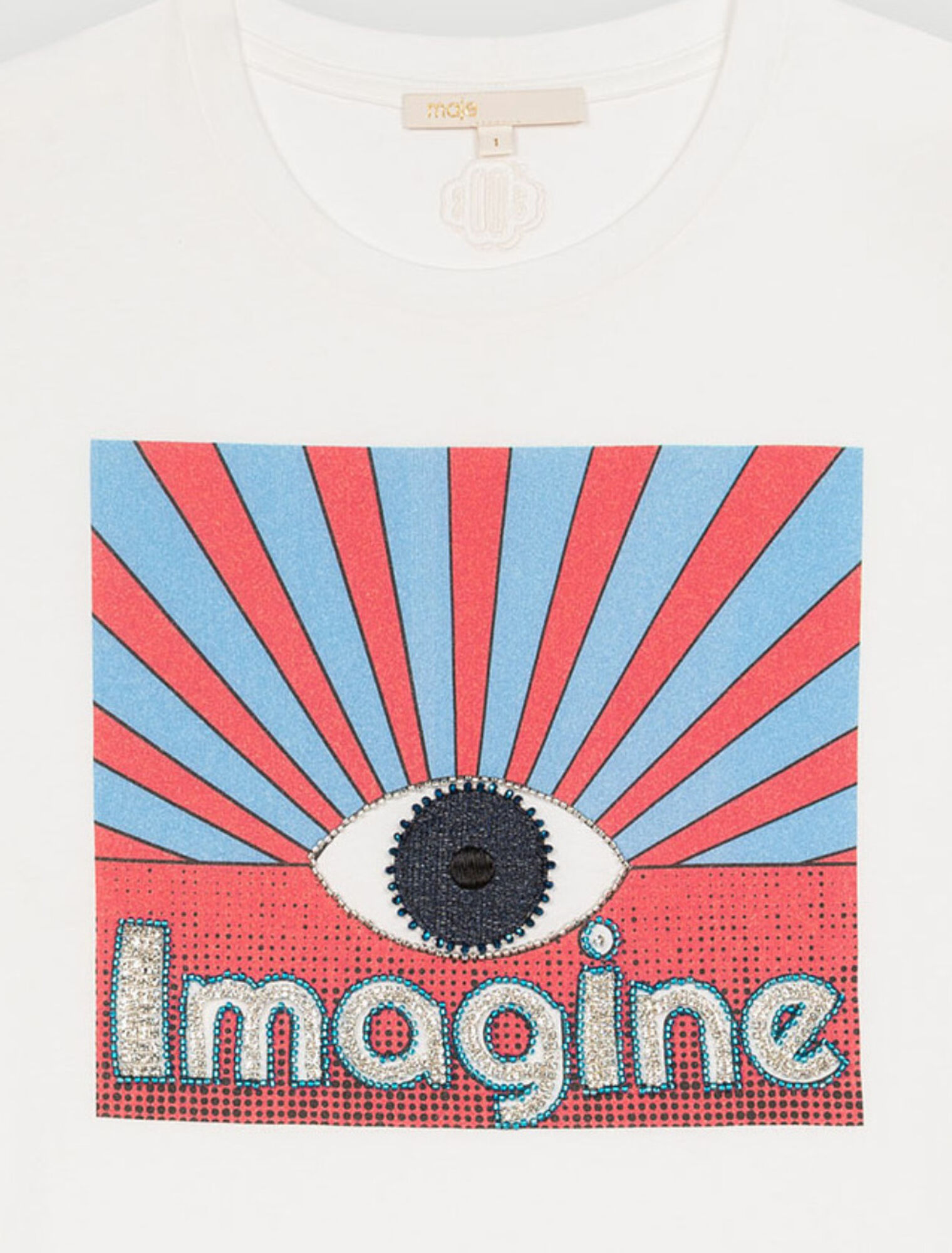 T-shirt serigrafata con strass