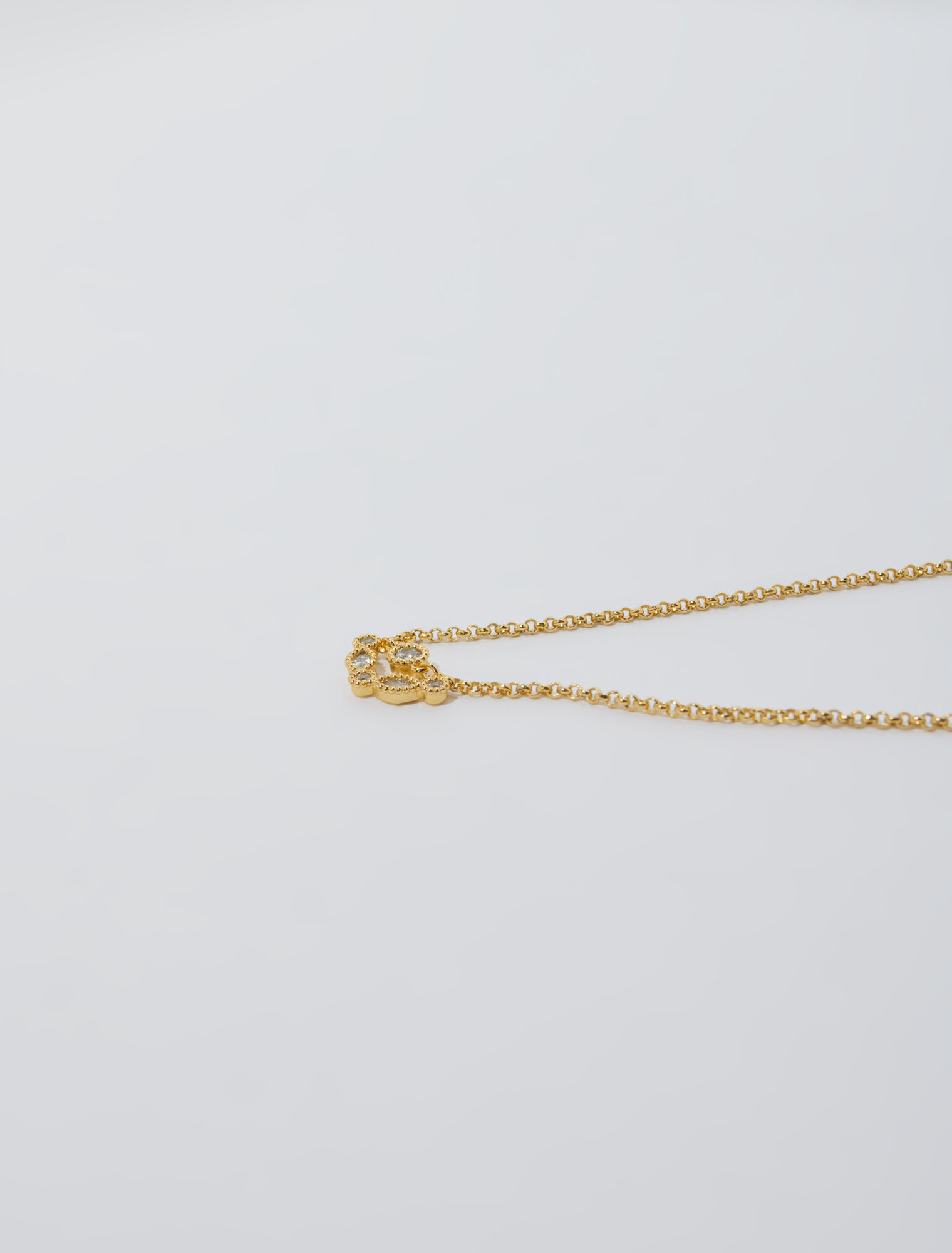 Collana dorata con strass