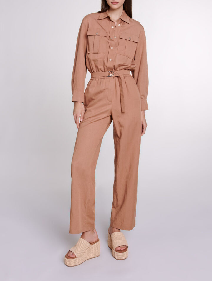 Tuta jumpsuit in misto lino
