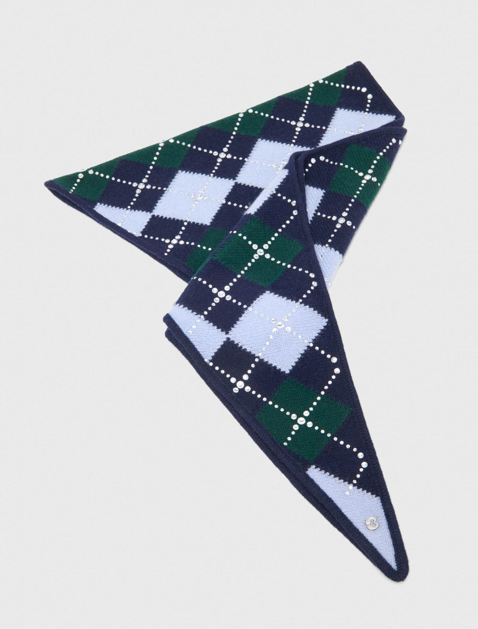 Foulard triangolare argyle in lana
