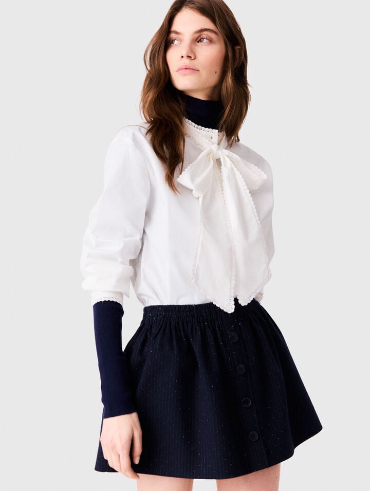 Gonna corta tailleur con strass