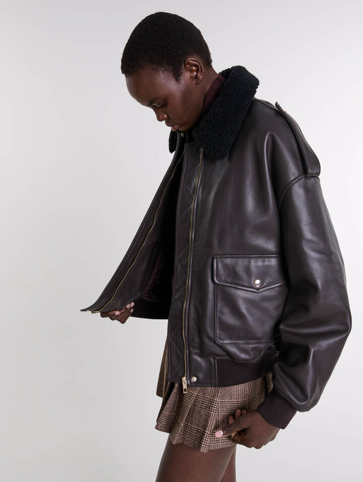 Giacca oversize di pelle