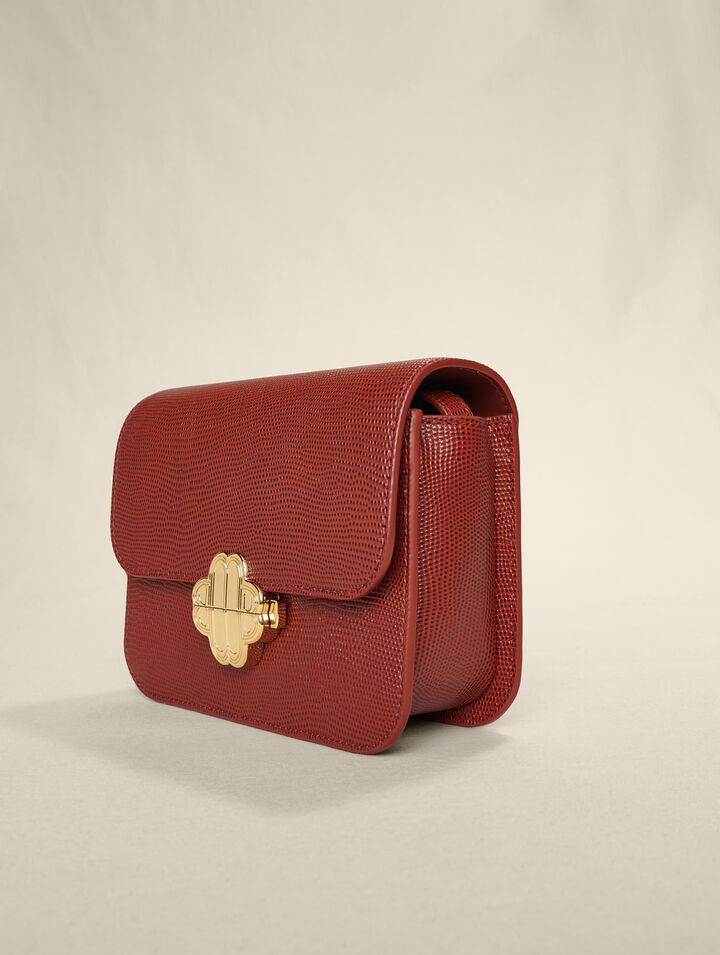 Borsa Clover in pelle effetto lucertola