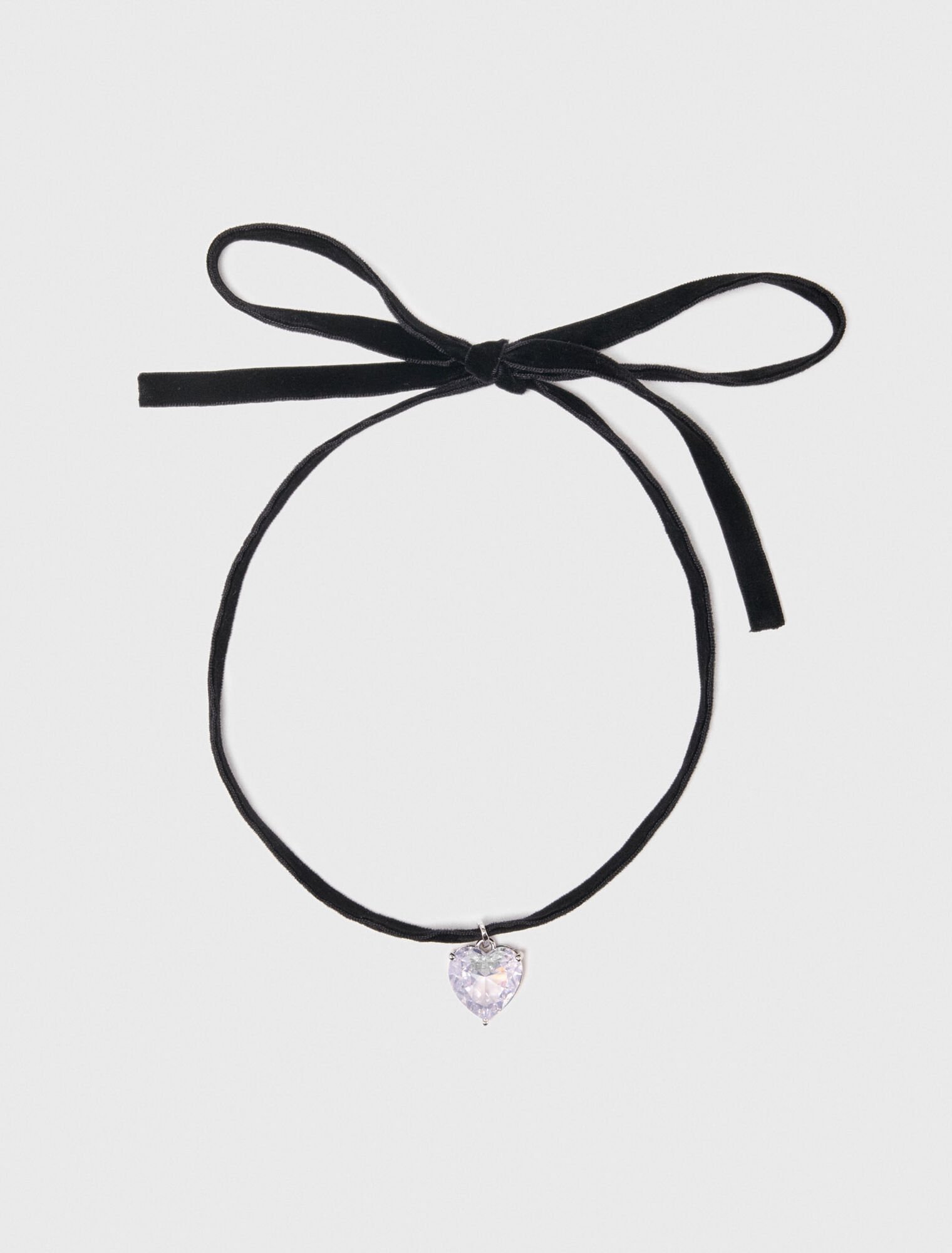 Collana cuore con cordino in velluto