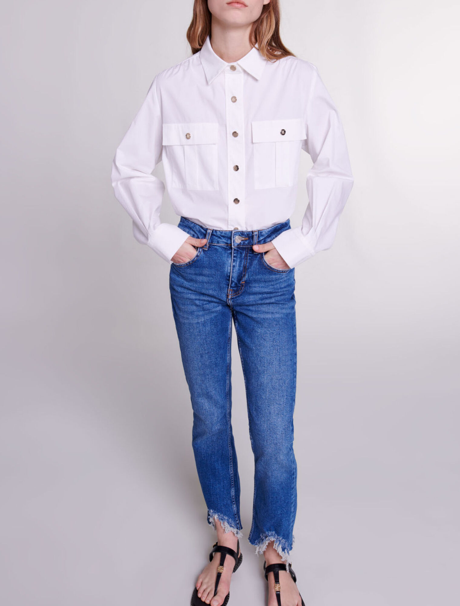 Jeans skinny strappati