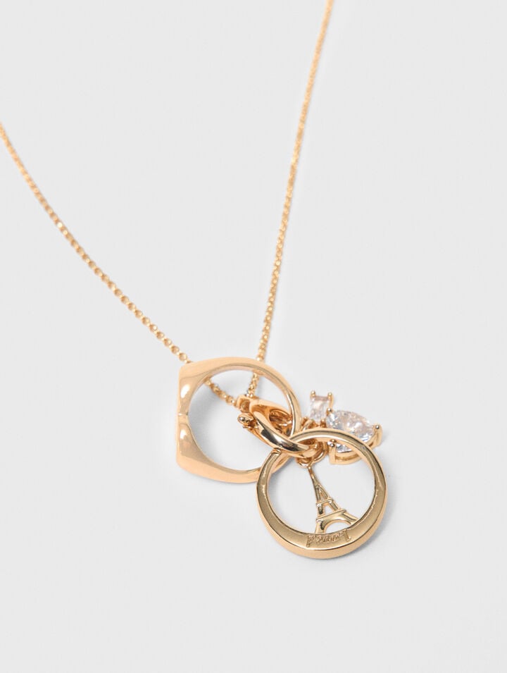 Collana dorata con anelli