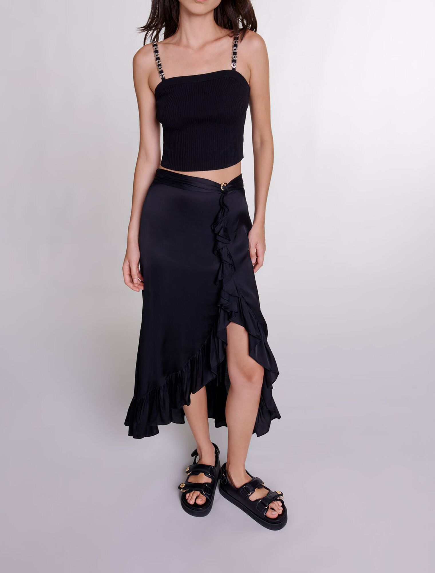 Top corto con spalline rimovibili