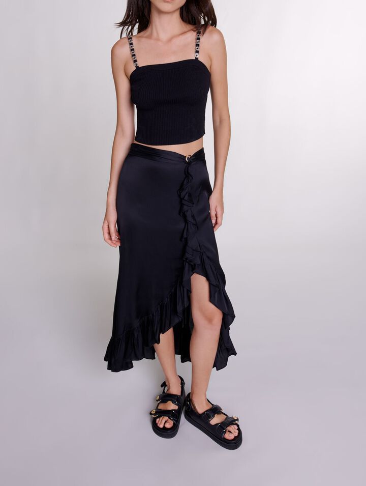 Top corto con spalline rimovibili