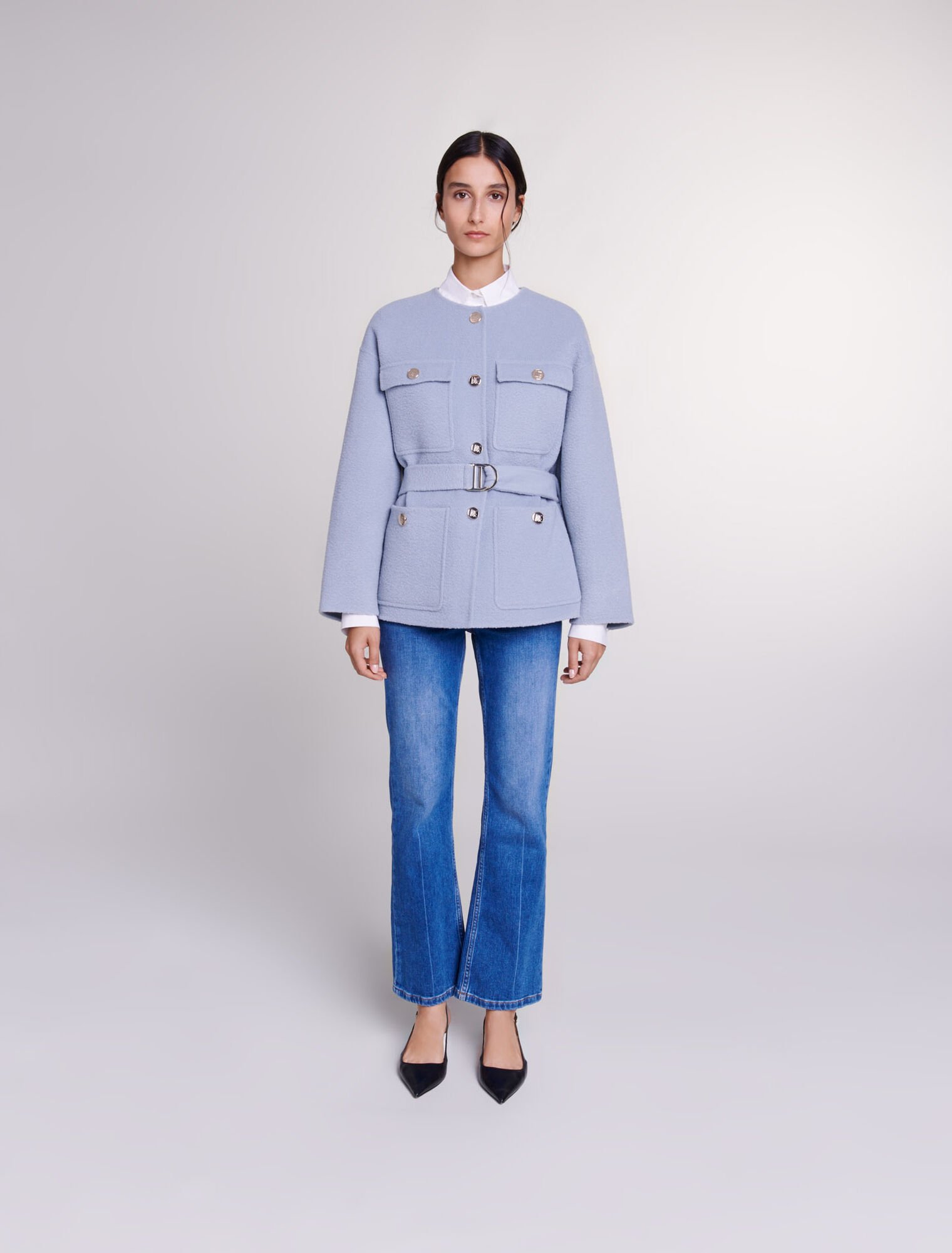 Cappotto corto con cintura