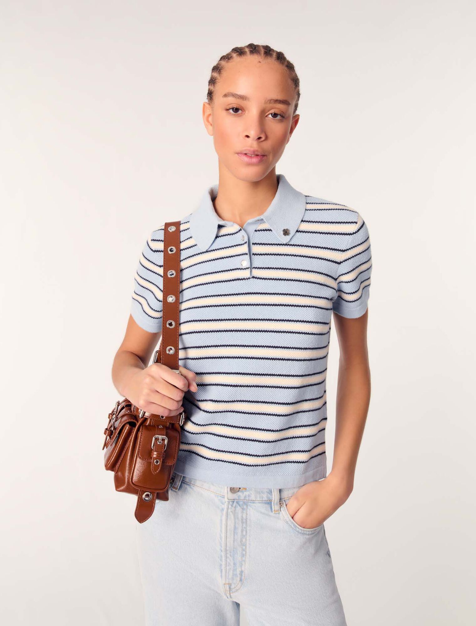 Polo in maglia a righe