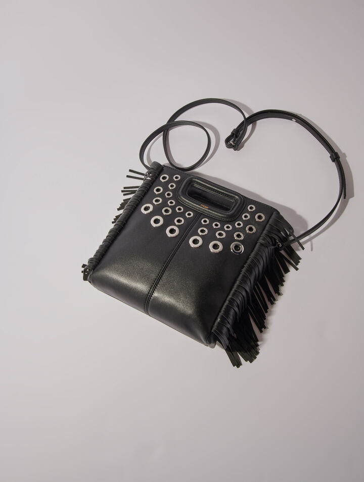 Borsa M in pelle e occhielli