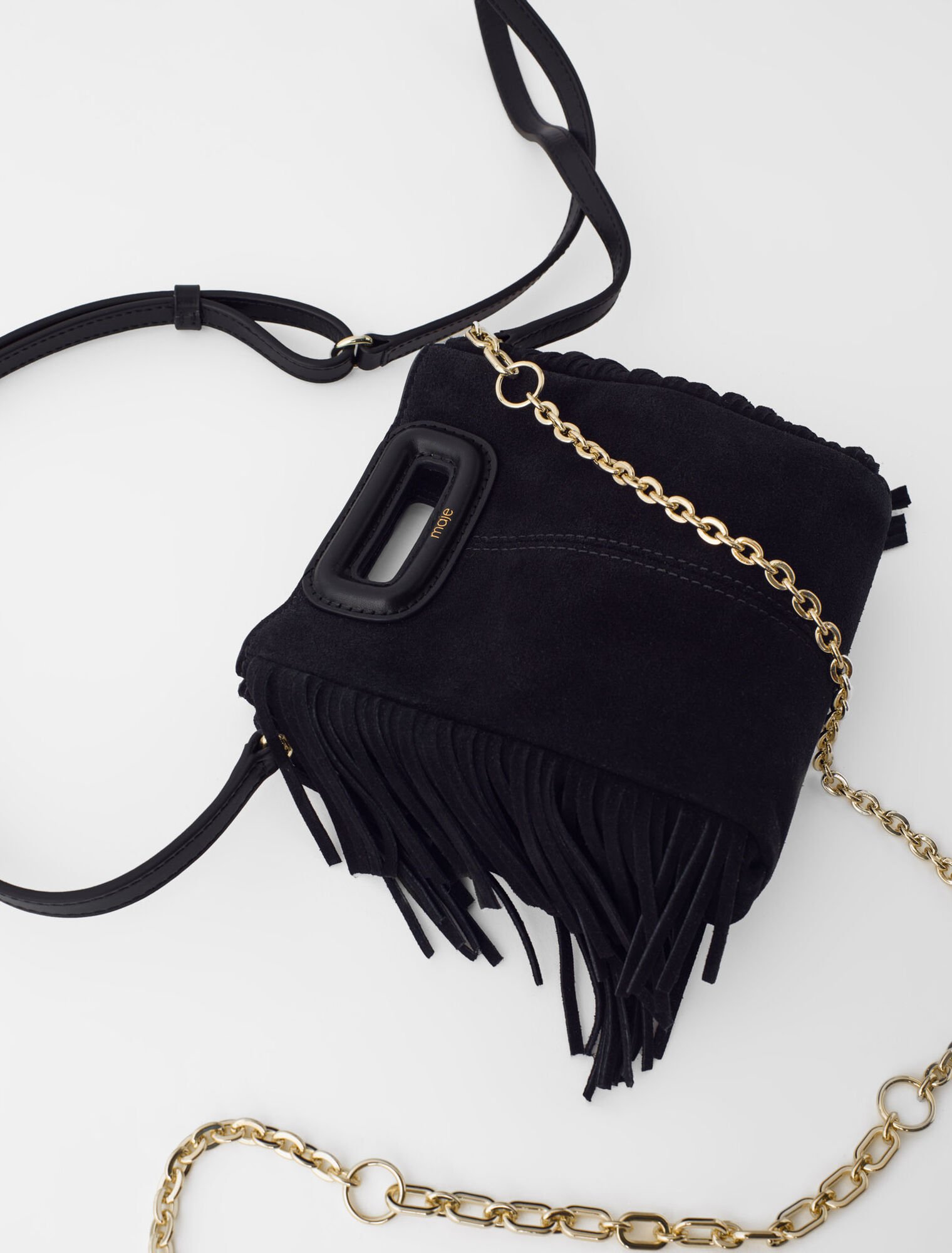 Borsa mini M in pelle scamosciata