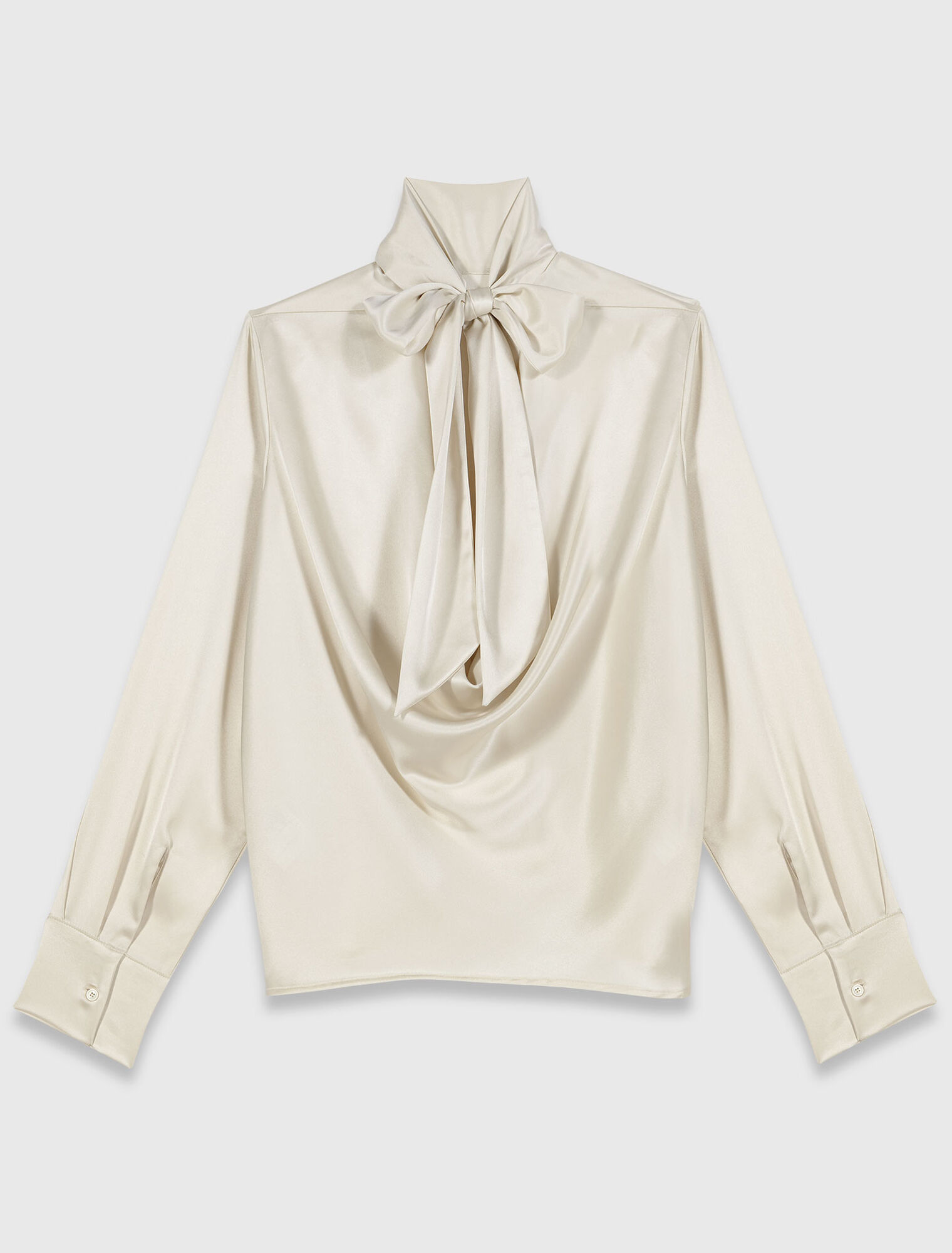 Top in raso a collo alto