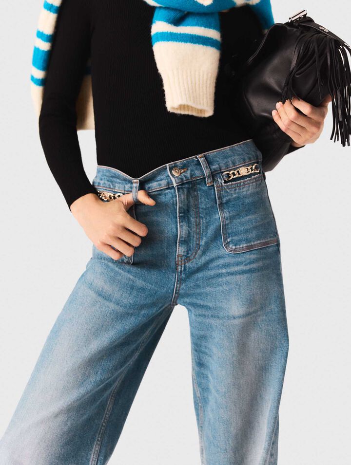 Jeans svasati con catena