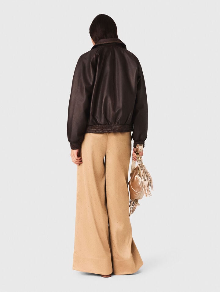 Pantaloni in raso glitterati