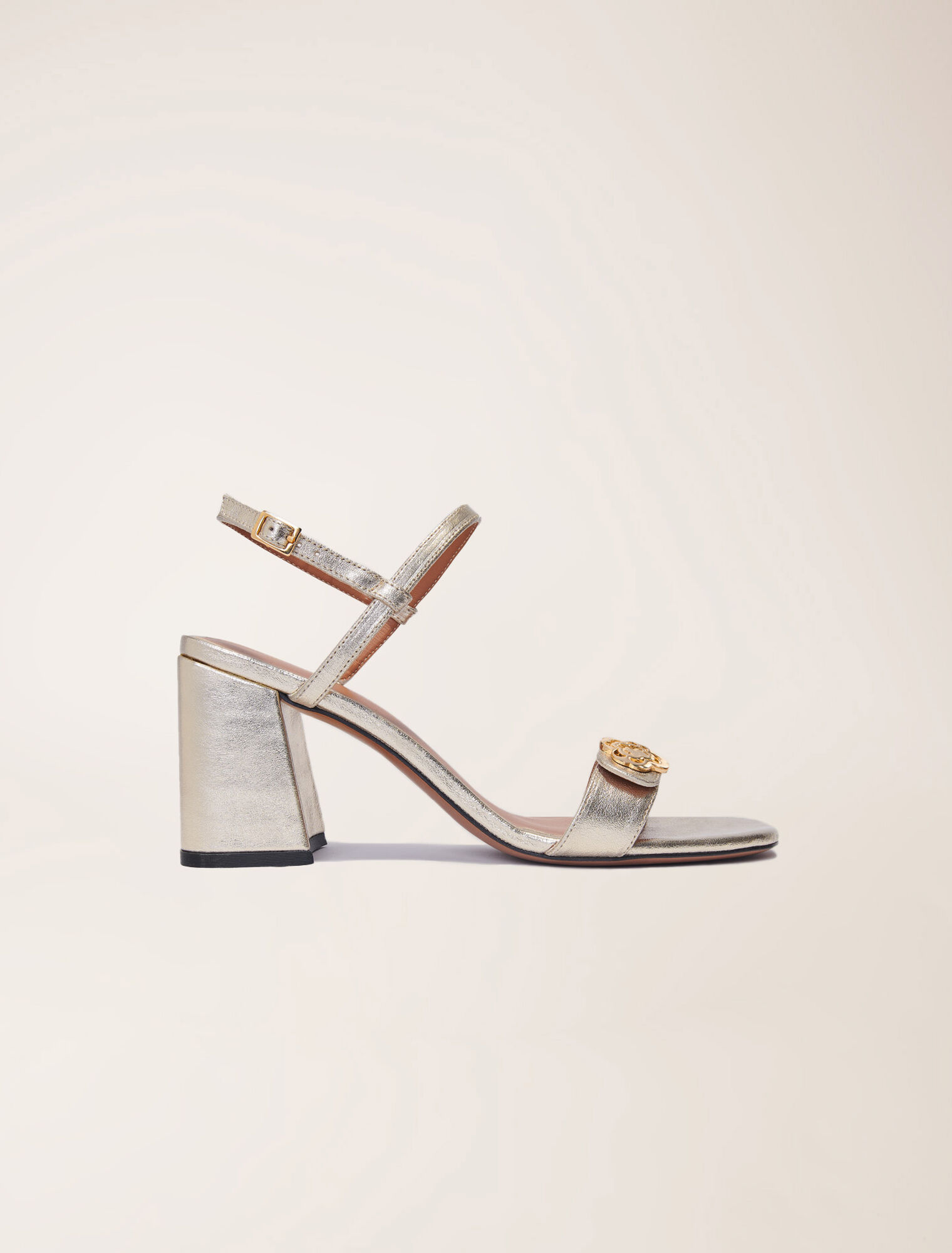 Sandali in pelle metallizzata