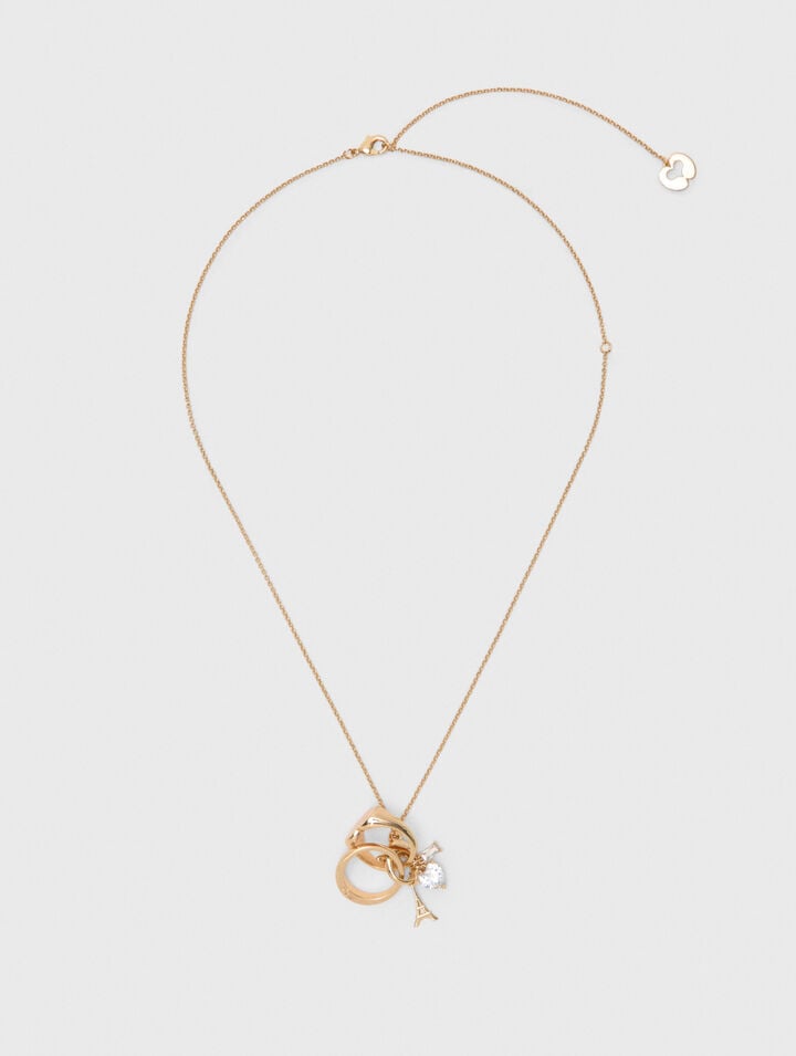 Collana dorata con anelli
