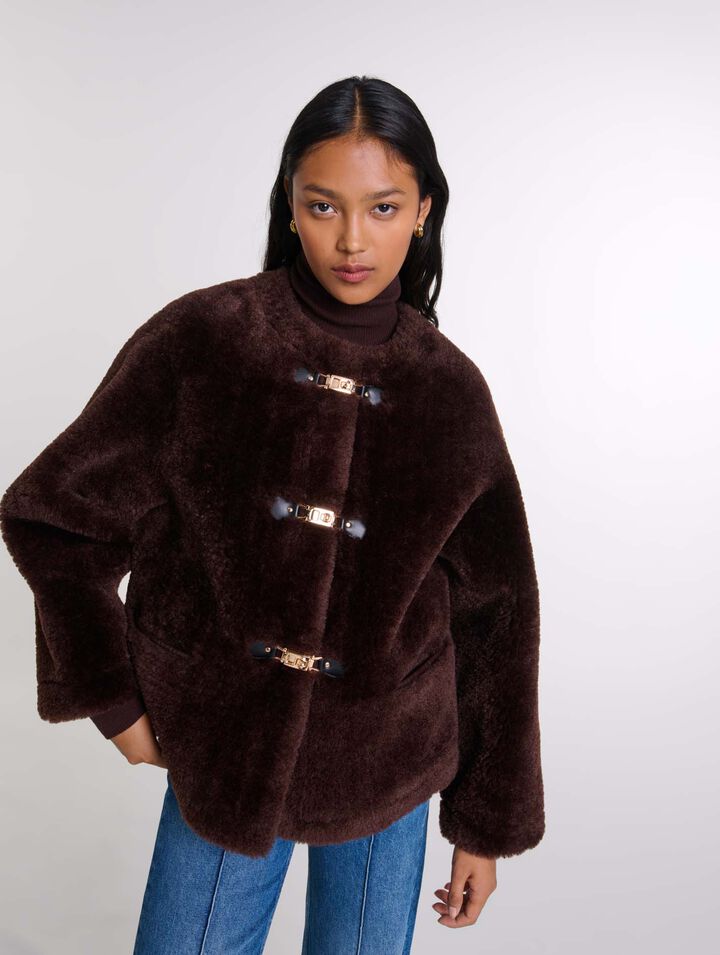 Cappotto corto in ecopelliccia